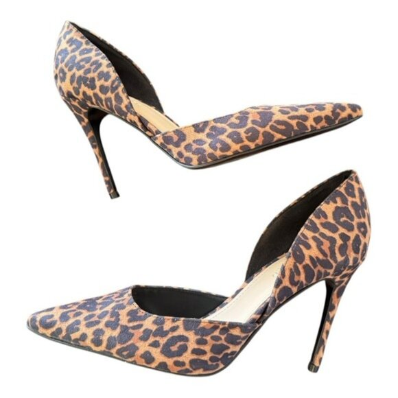 Marc Fisher Shoes - Marc Fisher Christa Leopard Print D'Orsay Pumps 8M Pointed Toe Stiletto Heels